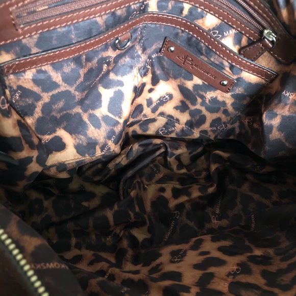 B. Makowsky leather calf hair zebra stripe pattern bag - Picture 6 of 13